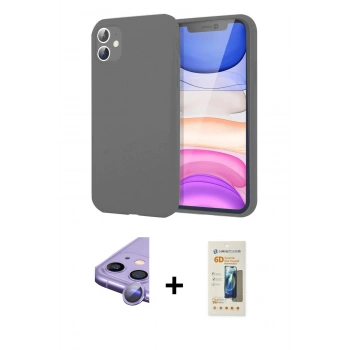 MARSİLYAN™- iPhone 11 Kılıf Kozmos Yansıma Özel Seri - Siyah 6D Mat Seramik Hayalet Nano Ekran Koruyucu + Raze Metal Kamera Lens - MR
