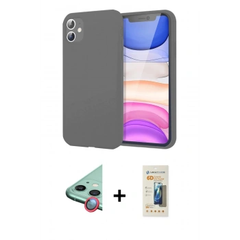 MARSİLYAN™- iPhone 11 Kılıf Kozmos Yansıma Özel Seri - Siyah 6D Mat Seramik Hayalet Nano Ekran Koruyucu + Raze Metal Kamera Lens - KI