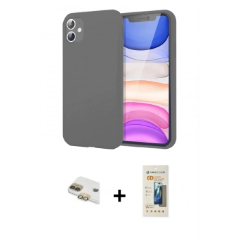MARSİLYAN™- iPhone 11 Kılıf Kozmos Yansıma Özel Seri - Siyah 6D Mat Seramik Hayalet Nano Ekran Koruyucu + Pers Alüminyum Kamera Lens - GD
