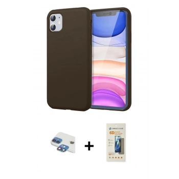 MARSİLYAN™- iPhone 11 Kılıf Kozmos Yansıma Özel Seri - Siyah 6D Mat Seramik Hayalet Nano Ekran Koruyucu + Pers Alüminyum Kamera Lens - GI