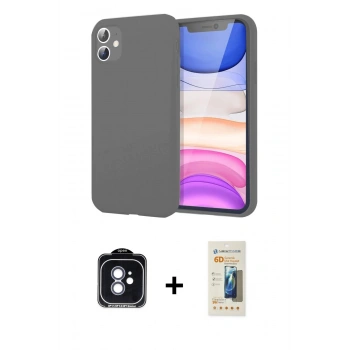 MARSİLYAN™- iPhone 11 Kılıf Kozmos Yansıma Özel Seri - Siyah 6D Mat Seramik Hayalet Nano Ekran Koruyucu + PVD Metal Kamera Lens - MI