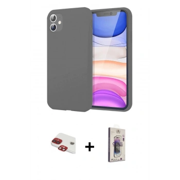 MARSİLYAN™- iPhone 11 Kılıf Kozmos Yansıma Özel Seri - Siyah Bilvis 3D Cam Ekran Koruyucu + Pers Alüminyum Kamera Lens - KI