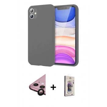 MARSİLYAN™- iPhone 11 Kılıf Kozmos Yansıma Özel Seri - Siyah Bilvis 3D Cam Ekran Koruyucu + Raze Metal Kamera Lens - SH