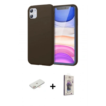 MARSİLYAN™- iPhone 11 Kılıf Kozmos Yansıma Özel Seri - Siyah Bilvis 3D Cam Ekran Koruyucu + Renkli Kamera Lens Koruma Cam - YL
