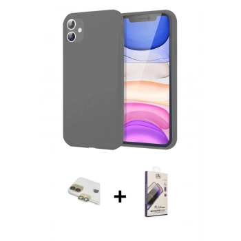 MARSİLYAN™- iPhone 11 Kılıf Kozmos Yansıma Özel Seri - Siyah Bilvis 3D Mat Cam Ekran Koruyucu + Pers Alüminyum Kamera Lens - GD
