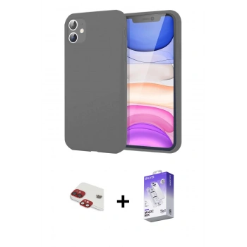 MARSİLYAN™- iPhone 11 Kılıf Kozmos Yansıma Özel Seri - Siyah Bilvis 5in1 3D Magic Cam Ekran Koruyucu + Pers Alüminyum Kamera Lens - KI