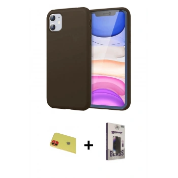 MARSİLYAN™- iPhone 11 Kılıf Kozmos Yansıma Özel Seri - Siyah Bilvis Hayalet Cam Ekran Koruyucu + Rainbow Kamera Lens Koruma Cam - KI