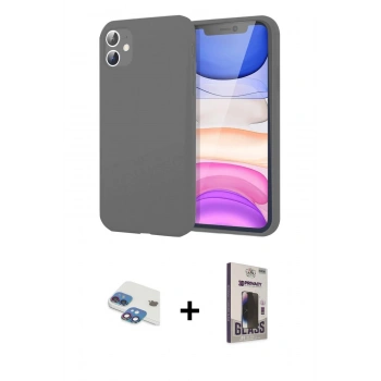 MARSİLYAN™- iPhone 11 Kılıf Kozmos Yansıma Özel Seri - Siyah Bilvis Hayalet Cam Ekran Koruyucu + Pers Alüminyum Kamera Lens - GI