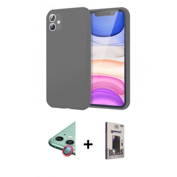 MARSİLYAN™- iPhone 11 Kılıf Kozmos Yansıma Özel Seri - Siyah Bilvis Hayalet Cam Ekran Koruyucu + Raze Metal Kamera Lens - KI