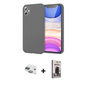 MARSİLYAN™- iPhone 11 Kılıf Kozmos Yansıma Özel Seri - Siyah Bilvis Hayalet Cam Ekran Koruyucu + Pers Alüminyum Kamera Lens - YL