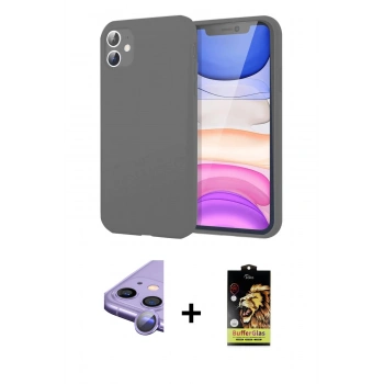MARSİLYAN™- iPhone 11 Kılıf Kozmos Yansıma Özel Seri - Siyah Buffer Cam Ekran Koruyucu + Raze Metal Kamera Lens - MR