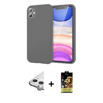 MARSİLYAN™- iPhone 11 Kılıf Kozmos Yansıma Özel Seri - Siyah Buffer Cam Ekran Koruyucu + Raze Metal Kamera Lens - GS