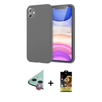 MARSİLYAN™- iPhone 11 Kılıf Kozmos Yansıma Özel Seri - Siyah Buffer Cam Ekran Koruyucu + Raze Metal Kamera Lens - KI