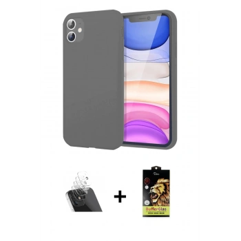 MARSİLYAN™- iPhone 11 Kılıf Kozmos Yansıma Özel Seri - Siyah Buffer Cam Ekran Koruyucu + Kamera Lens Koruma Cam - SF