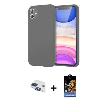 MARSİLYAN™- iPhone 11 Kılıf Kozmos Yansıma Özel Seri - Siyah Buffer Hayalet Cam Ekran Koruyucu + Pers Alüminyum Kamera Lens - LT