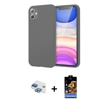 MARSİLYAN™- iPhone 11 Kılıf Kozmos Yansıma Özel Seri - Siyah Buffer Hayalet Cam Ekran Koruyucu + Pers Alüminyum Kamera Lens - GI