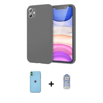 MARSİLYAN™- iPhone 11 Kılıf Kozmos Yansıma Özel Seri - Siyah Joko Magic 5D Cam + Neon Fosforlu Kamera Lens - YL