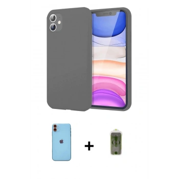 MARSİLYAN™- iPhone 11 Kılıf Kozmos Yansıma Özel Seri - Siyah Joko Magic 5D Hayalet Cam + Neon Fosforlu Kamera Lens - TU