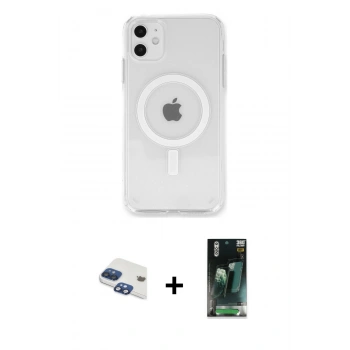 MARSİLYAN™- iPhone 11 Kılıf Kutup Klasik Serisi - Siyah 360 Mat Full Body Arka Koruyucu + Pers Alüminyum Kamera Lens - LT