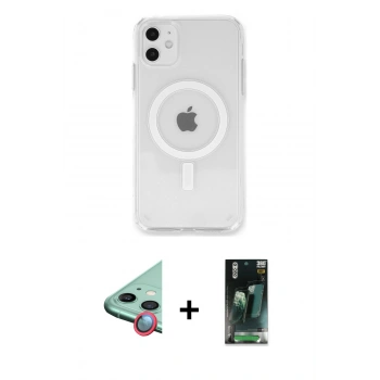 MARSİLYAN™- iPhone 11 Kılıf Kutup Klasik Serisi - Siyah 360 Mat Full Body Arka Koruyucu + Raze Metal Kamera Lens - KI