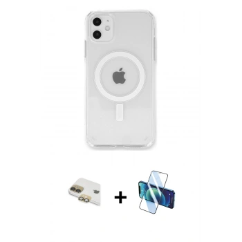 MARSİLYAN™- iPhone 11 Kılıf Kutup Klasik Serisi - Siyah 3D Antistatik Seramik Nano Ekran Koruyucu + Pers Alüminyum Kamera Lens - GD