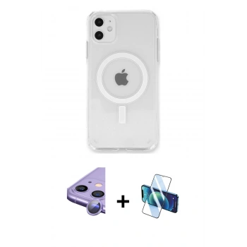 MARSİLYAN™- iPhone 11 Kılıf Kutup Klasik Serisi - Siyah 3D Antistatik Seramik Nano Ekran Koruyucu + Raze Metal Kamera Lens - MR