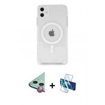 MARSİLYAN™- iPhone 11 Kılıf Kutup Klasik Serisi - Siyah 3D Antistatik Seramik Nano Ekran Koruyucu + Raze Metal Kamera Lens - KI