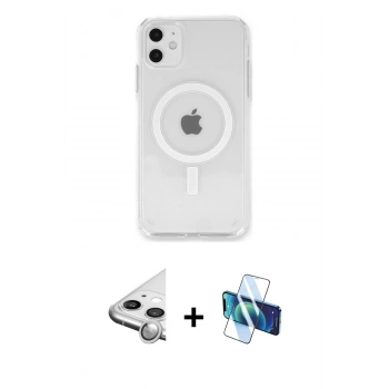 MARSİLYAN™- iPhone 11 Kılıf Kutup Klasik Serisi - Siyah 3D Antistatik Seramik Nano Ekran Koruyucu + Raze Metal Kamera Lens - GS