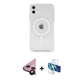 MARSİLYAN™- iPhone 11 Kılıf Kutup Klasik Serisi - Siyah 3D Antistatik Seramik Nano Ekran Koruyucu + Raze Metal Kamera Lens - SH