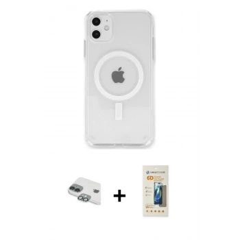 MARSİLYAN™- iPhone 11 Kılıf Kutup Klasik Serisi - Siyah 6D Mat Seramik Hayalet Nano Ekran Koruyucu + Pers Alüminyum Kamera Lens - YL