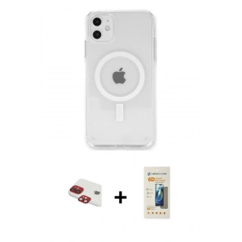 MARSİLYAN™- iPhone 11 Kılıf Kutup Klasik Serisi - Siyah 6D Mat Seramik Hayalet Nano Ekran Koruyucu + Pers Alüminyum Kamera Lens - KI
