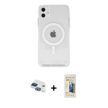 MARSİLYAN™- iPhone 11 Kılıf Kutup Klasik Serisi - Siyah 6D Mat Seramik Hayalet Nano Ekran Koruyucu + Pers Alüminyum Kamera Lens - LT
