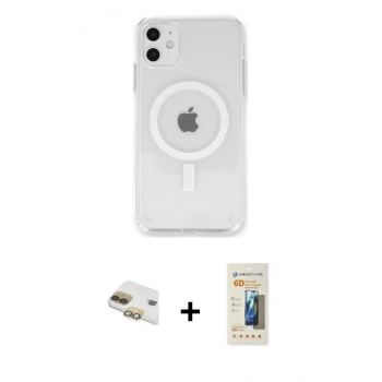 MARSİLYAN™- iPhone 11 Kılıf Kutup Klasik Serisi - Siyah 6D Mat Seramik Hayalet Nano Ekran Koruyucu + Pers Alüminyum Kamera Lens - GD