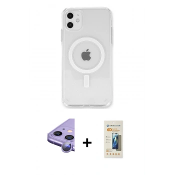 MARSİLYAN™- iPhone 11 Kılıf Kutup Klasik Serisi - Siyah 6D Mat Seramik Hayalet Nano Ekran Koruyucu + Raze Metal Kamera Lens - MR