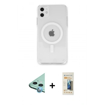 MARSİLYAN™- iPhone 11 Kılıf Kutup Klasik Serisi - Siyah 6D Mat Seramik Hayalet Nano Ekran Koruyucu + Raze Metal Kamera Lens - MI