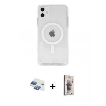 MARSİLYAN™- iPhone 11 Kılıf Kutup Klasik Serisi - Siyah Bilvis 3D Cam Ekran Koruyucu + Pers Alüminyum Kamera Lens - GI