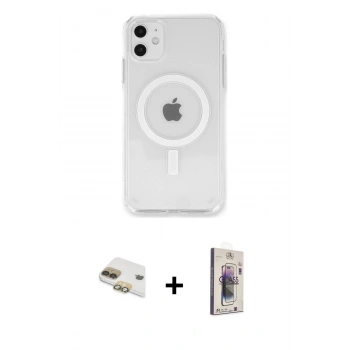 MARSİLYAN™- iPhone 11 Kılıf Kutup Klasik Serisi - Siyah Bilvis 3D Cam Ekran Koruyucu + Pers Alüminyum Kamera Lens - GD