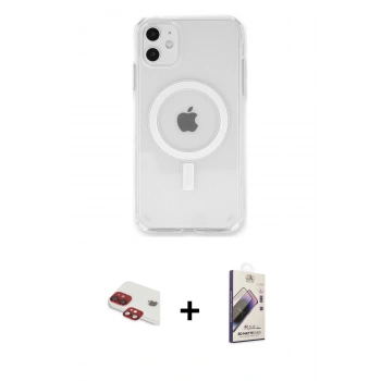 MARSİLYAN™- iPhone 11 Kılıf Kutup Klasik Serisi - Siyah Bilvis 3D Mat Cam Ekran Koruyucu + Pers Alüminyum Kamera Lens - KI