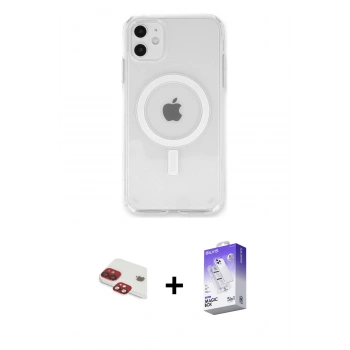 MARSİLYAN™- iPhone 11 Kılıf Kutup Klasik Serisi - Siyah Bilvis 5in1 3D Magic Cam Ekran Koruyucu + Pers Alüminyum Kamera Lens - KI