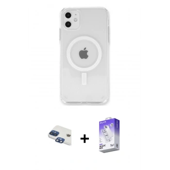 MARSİLYAN™- iPhone 11 Kılıf Kutup Klasik Serisi - Siyah Bilvis 5in1 3D Magic Cam Ekran Koruyucu + Pers Alüminyum Kamera Lens - LT