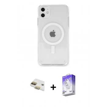 MARSİLYAN™- iPhone 11 Kılıf Kutup Klasik Serisi - Siyah Bilvis 5in1 3D Magic Cam Ekran Koruyucu + Pers Alüminyum Kamera Lens - GD