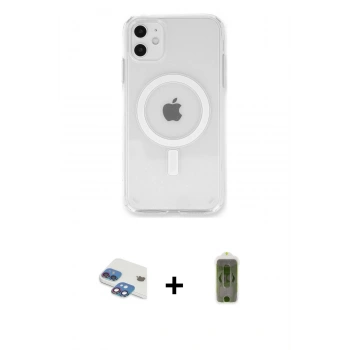 MARSİLYAN™- iPhone 11 Kılıf Kutup Klasik Serisi - Siyah Joko Magic 5D Hayalet Cam + Pers Alüminyum Kamera Lens - GI
