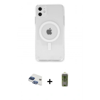 MARSİLYAN™- iPhone 11 Kılıf Kutup Klasik Serisi - Siyah Joko Magic 5D Hayalet Cam + Pers Alüminyum Kamera Lens - LT