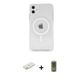 MARSİLYAN™- iPhone 11 Kılıf Kutup Klasik Serisi - Siyah Joko Magic 5D Hayalet Cam + Renkli Kamera Lens Koruma Cam - SI