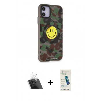 MARSİLYAN™- iPhone 11 Kılıf Nova Doku Koleksiyonu - Şeffaf Pasifik Cam Ekran Koruyucu + Kamera Lens Koruma Cam - SF