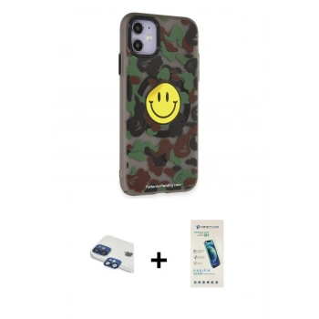 MARSİLYAN™- iPhone 11 Kılıf Nova Doku Koleksiyonu - Şeffaf Pasifik Cam Ekran Koruyucu + Pers Alüminyum Kamera Lens - LT