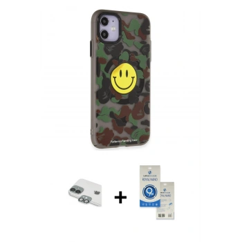 MARSİLYAN™- iPhone 11 Kılıf Nova Doku Koleksiyonu - Şeffaf Royal Nano Ekran Koruyucu + Pers Alüminyum Kamera Lens - YL