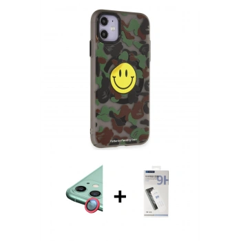MARSİLYAN™- iPhone 11 Kılıf Nova Doku Koleksiyonu - Şeffaf Uv Polymer Nano Ekran Koruyucu + Raze Metal Kamera Lens - KI