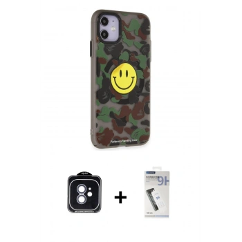 MARSİLYAN™- iPhone 11 Kılıf Nova Doku Koleksiyonu - Şeffaf Uv Polymer Nano Ekran Koruyucu + PVD Metal Kamera Lens - MI