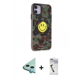 MARSİLYAN™- iPhone 11 Kılıf Nova Doku Koleksiyonu - Şeffaf Uv Polymer Nano Ekran Koruyucu + Raze Metal Kamera Lens - MI